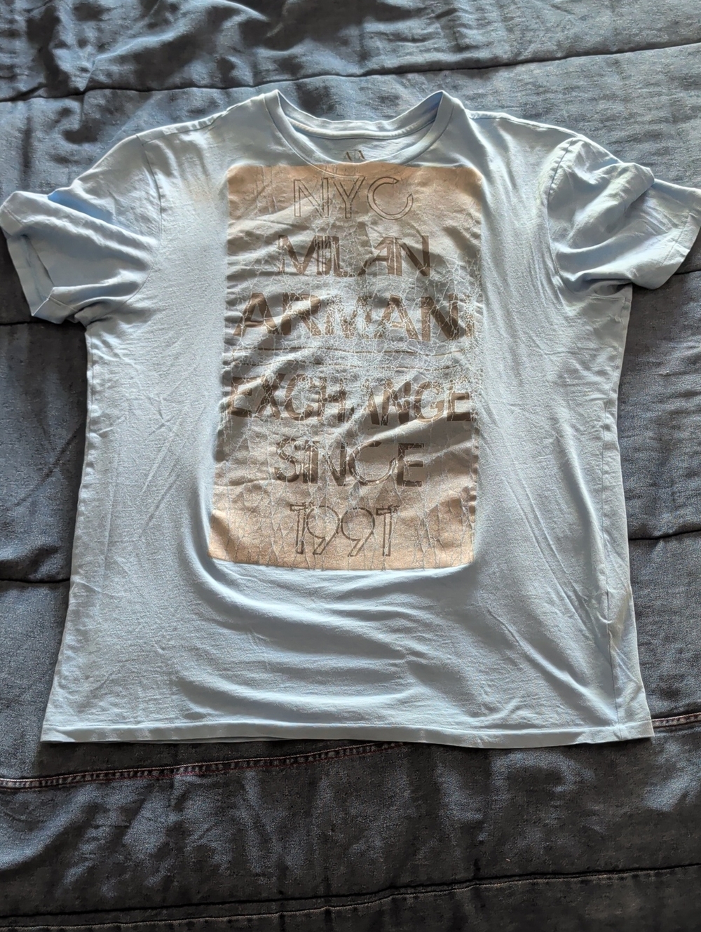 A/X Armani Exchange Light Blue Graphic Tee